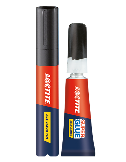Loctite Super Glue All Plastics 2g + 4ml Activator – Rapid Two-Part Plastic Adhesive