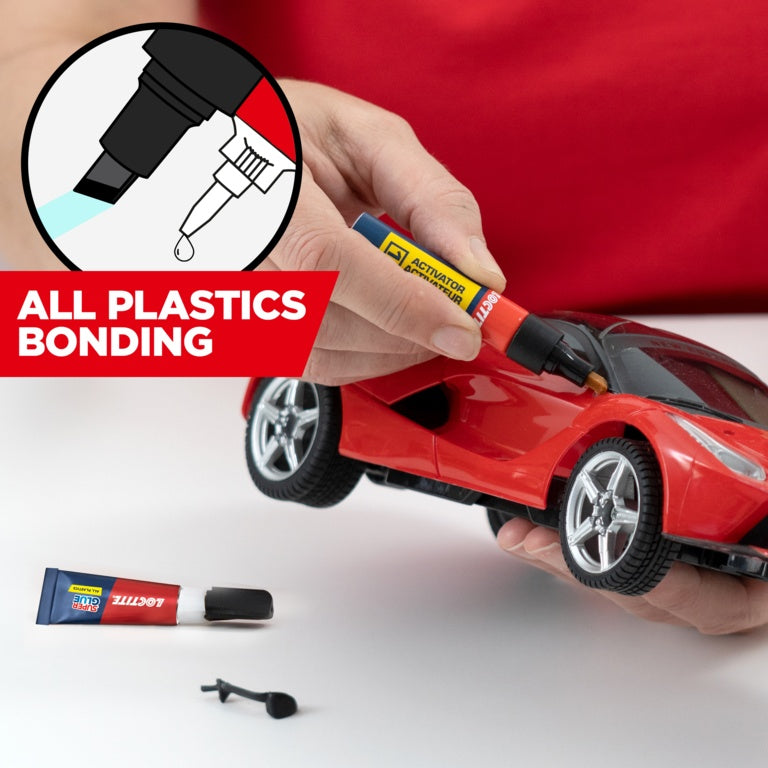 Loctite Super Glue All Plastics 2g + 4ml Activator – Rapid Two-Part Plastic Adhesive