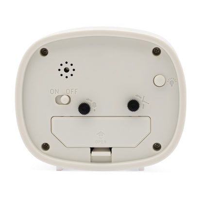 Acctim Hilda Alarm Clock White 15902 – Silent Non-Ticking Bedside Clock with Snooze