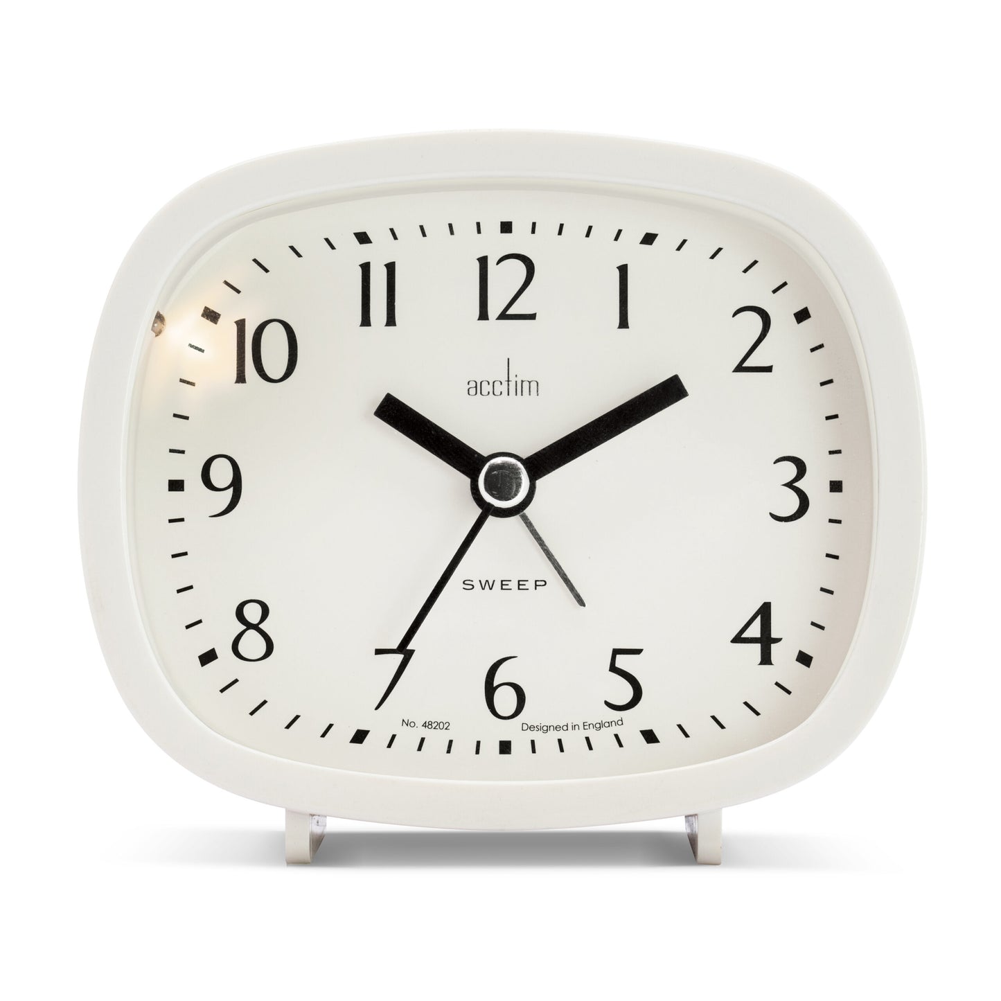 Acctim Hilda Alarm Clock White 15902 – Silent Non-Ticking Bedside Clock with Snooze