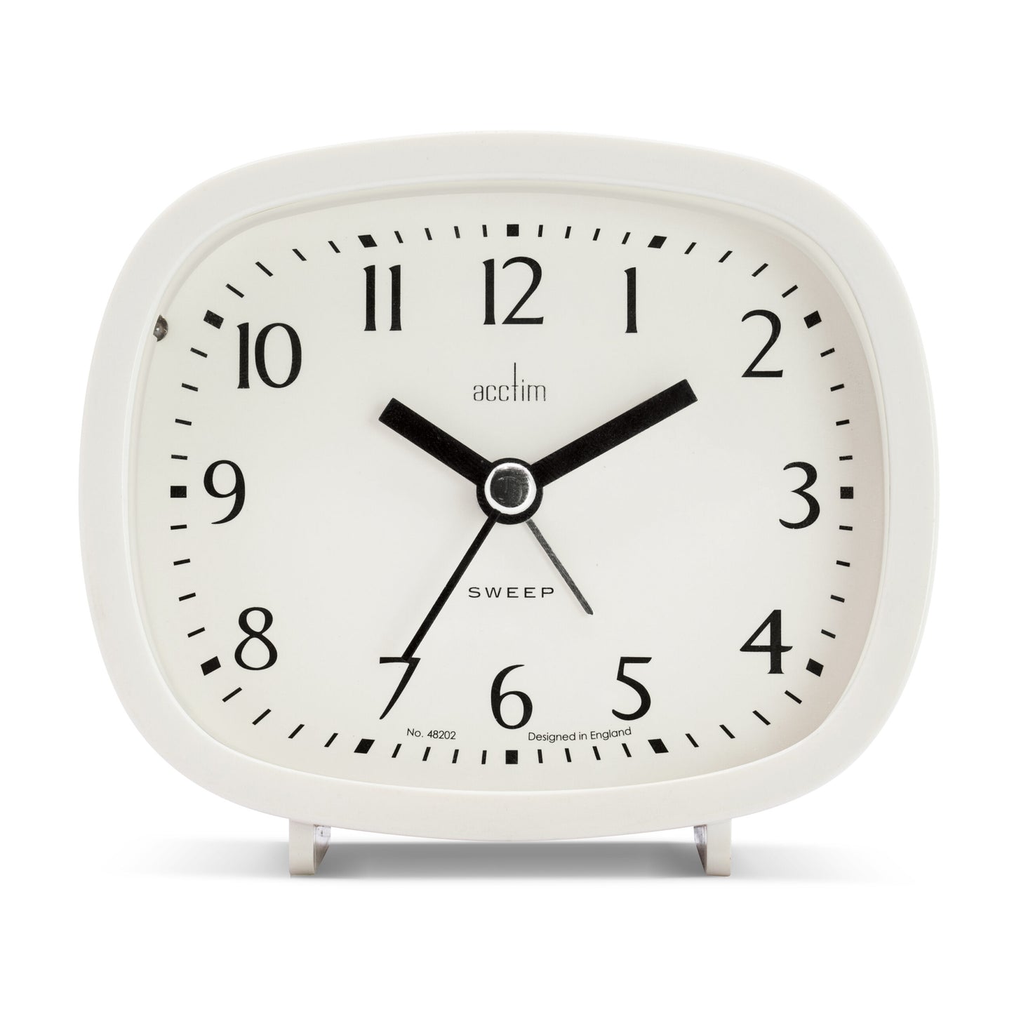 Acctim Hilda Alarm Clock White 15902 – Silent Non-Ticking Bedside Clock with Snooze