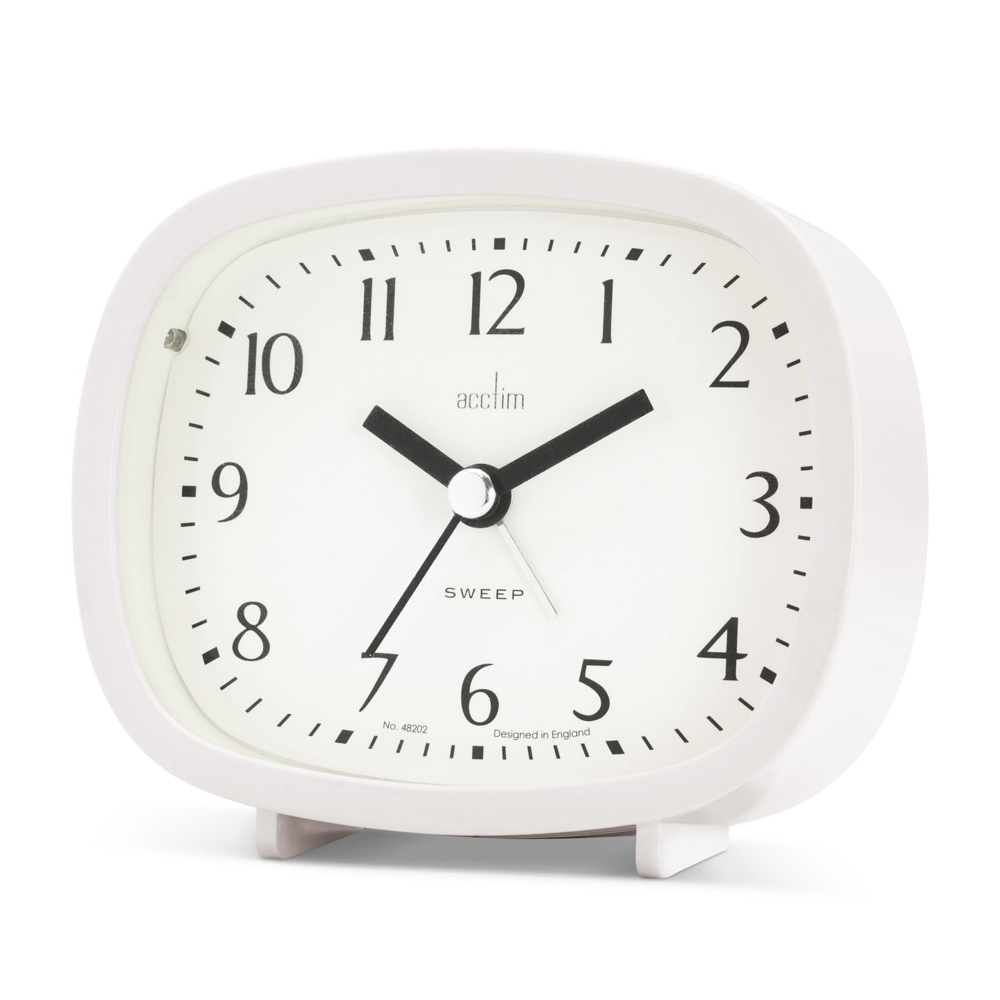 Acctim Hilda Alarm Clock White 15902 – Silent Non-Ticking Bedside Clock with Snooze