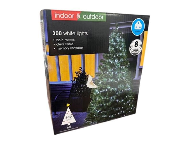 300 LED Indoor & Outdoor Lights – 8 Effects with Memory Controller, 22.9 metres, Colour Options
