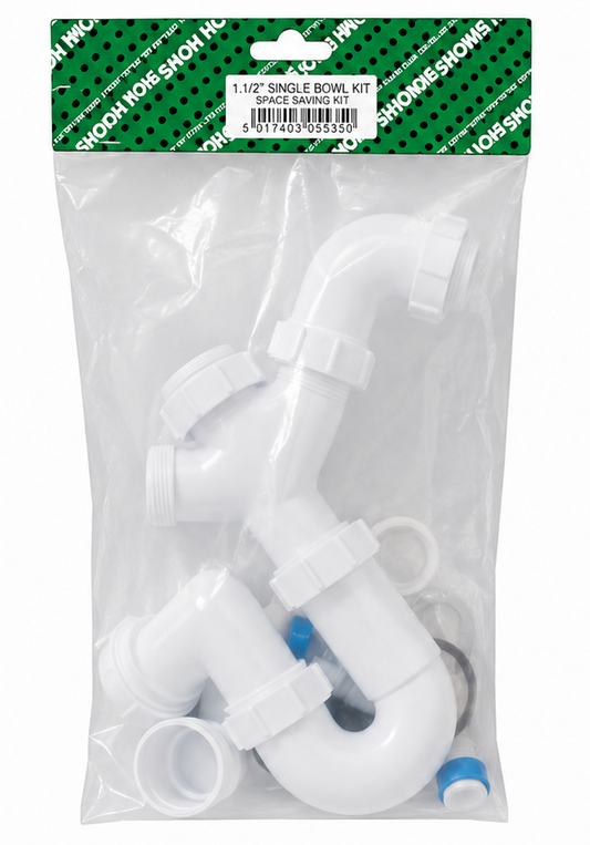 Iron Works 1 1/2" Single Bowl Space Saving Waste Kit FP340745 – Kitchen Sink Plumbing Kit