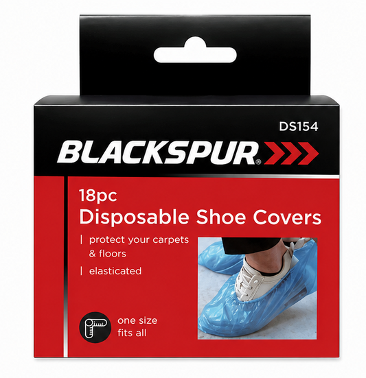 Blackspur 18PC Disposable Shoe Covers BB-DS154 – Elasticated Carpet & Floor Protectors