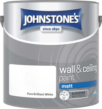 Johnstone’s Wall & Ceiling Matt Emulsion Paint 2.5L – Interior Matt Paint – Multiple Colours