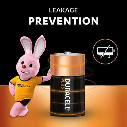 Duracell Plus D Alkaline Batteries 2 Pack – 1.5V Long-Lasting D Cell Batteries