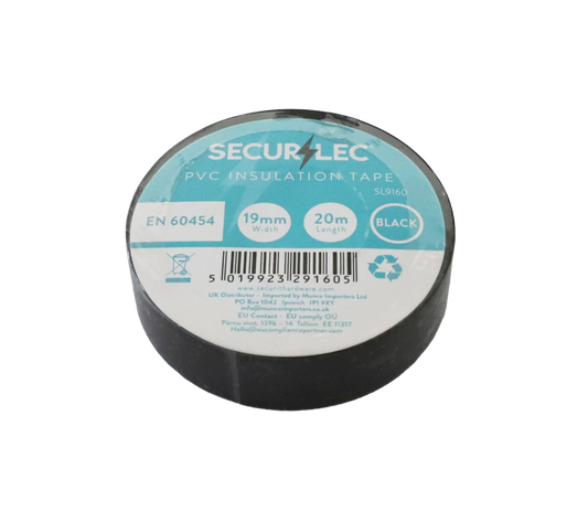 Securlec PVC Insulation Tape Black 20m – Heavy Duty Electrical Tape - Default Title