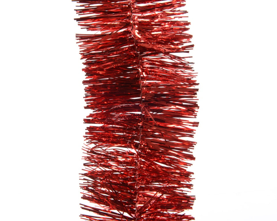 Kaemingk Tinsel Garland - Shiny Christmas Red