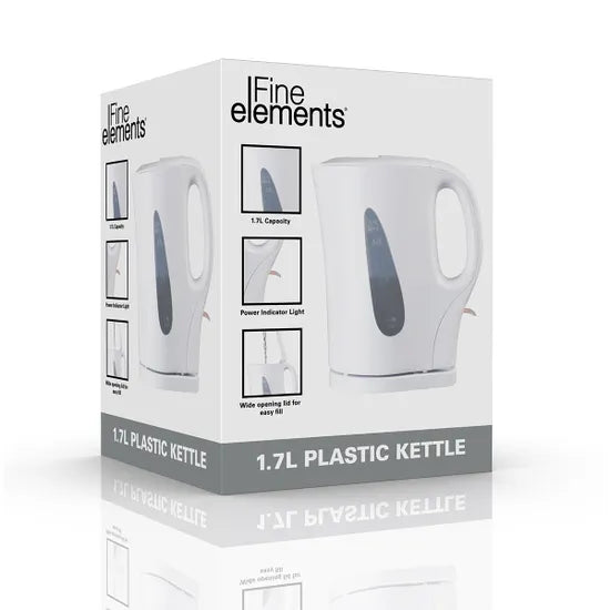 Fine Elements 1.7L Plastic Kettle White