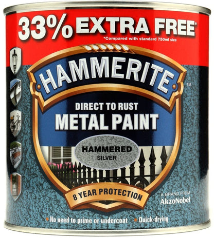 Hammerite Metal Paint Smooth Hammered 750ml + 33% Free
