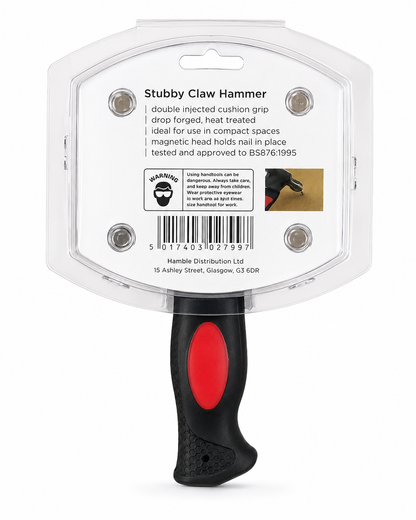 Stubby Claw Hammer 8oz – Magnetic Nail Holder &amp; Cushion Grip