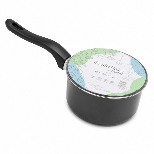 ProChef Essentials 16cm Non-Stick Saucepan 1.4L – Black Aluminium Pan 2160
