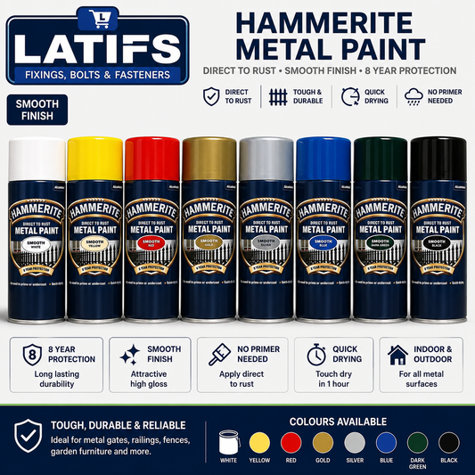 Hammerite Metal Paint 400ml Aerosol Smooth, Satin & Hammered