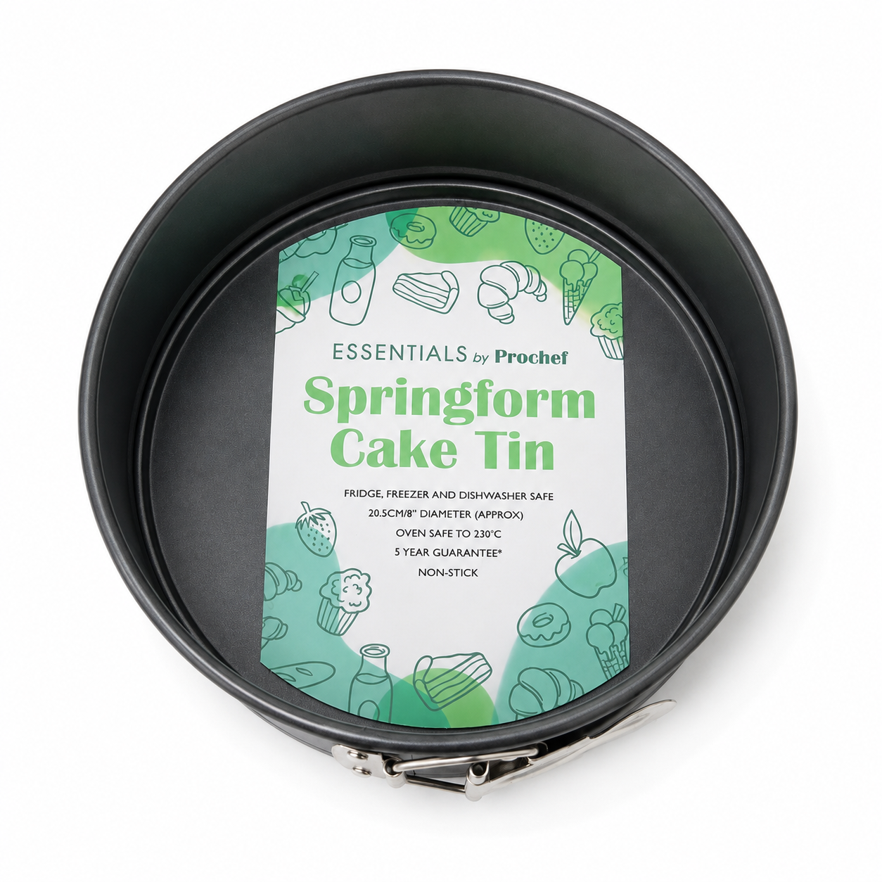 ProChef Essentials 8" Springform Cake Tin – 21cm Non-Stick Carbon Steel Baking Tin