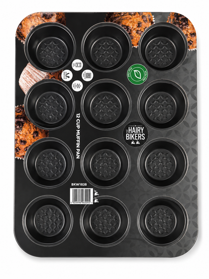 Hairy Bikers Bakeware 12 Cup Muffin Tray – Non-Stick Black