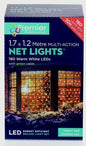 Premier Multi-Action LED Net Lights - 180 LED 1.7 x 1.2m Warm White