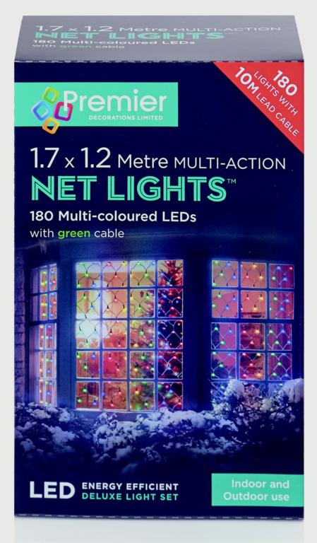 Premier Multi-Action LED Net Lights - 360 LED 3.5 x 1.2m Multi