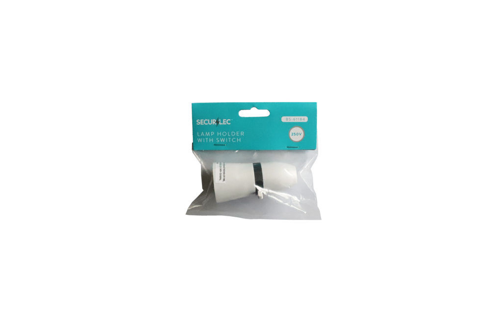 Securlec Switched T2 Lampholder White – 3/8"