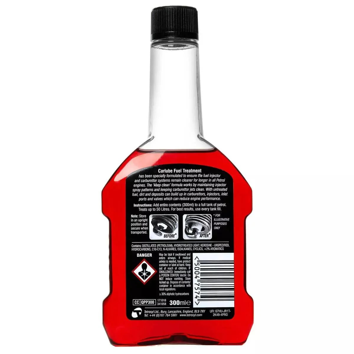 Carlube Petrol Treatment 300ml QPP300 – Fuel Injector & Carburettor System Cleaner