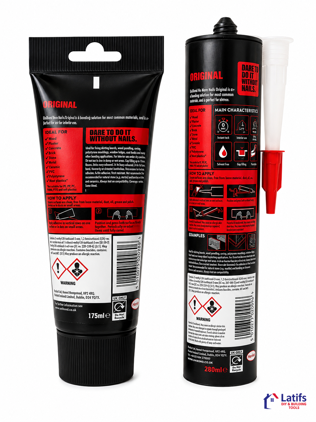 UniBond No More Nails Original – Grab Adhesive Cartridge & Tube