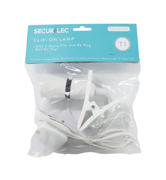 Securlec Clip on Lamp With 2m Flex & Plug