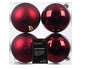 Kaemingk Shatterproof Plain Baubles - Oxblood Red 10cm Pack 4