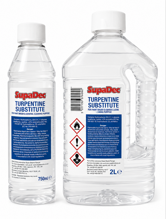 SupaDec Turpentine Substitute 750ml & 2L – Paint Thinner, Brush Cleaner & General Cleaner – 2L - 2L