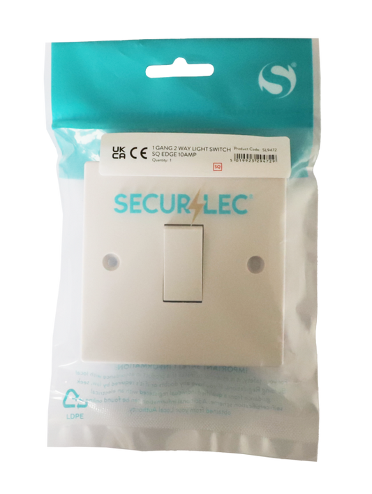Securlec Square 1 Gang 2 Way Light Switch