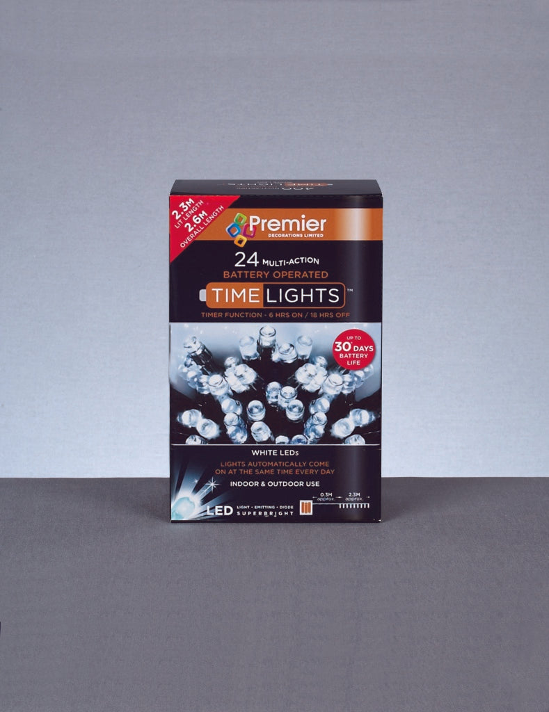 Premier 24 LED Multi Action Battery Operated TIMELIGHTS™ - White