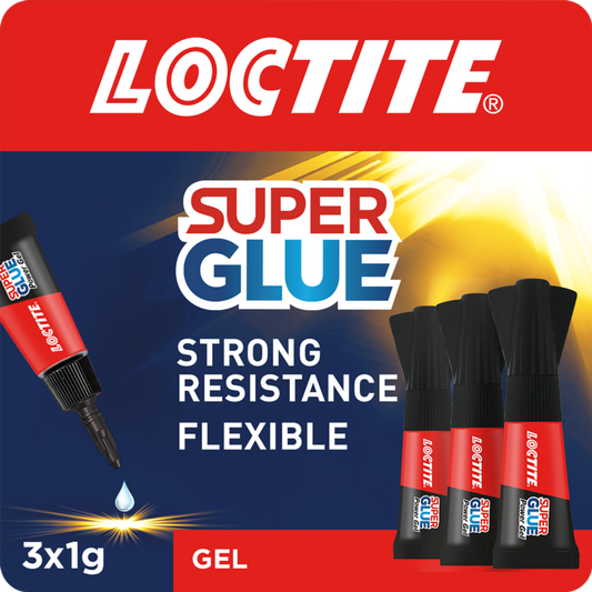 Loctite Super Glue Power Gel Mini Trio 3 x 1g – Flexible, Shock Resistant Multi-Material Adhesive