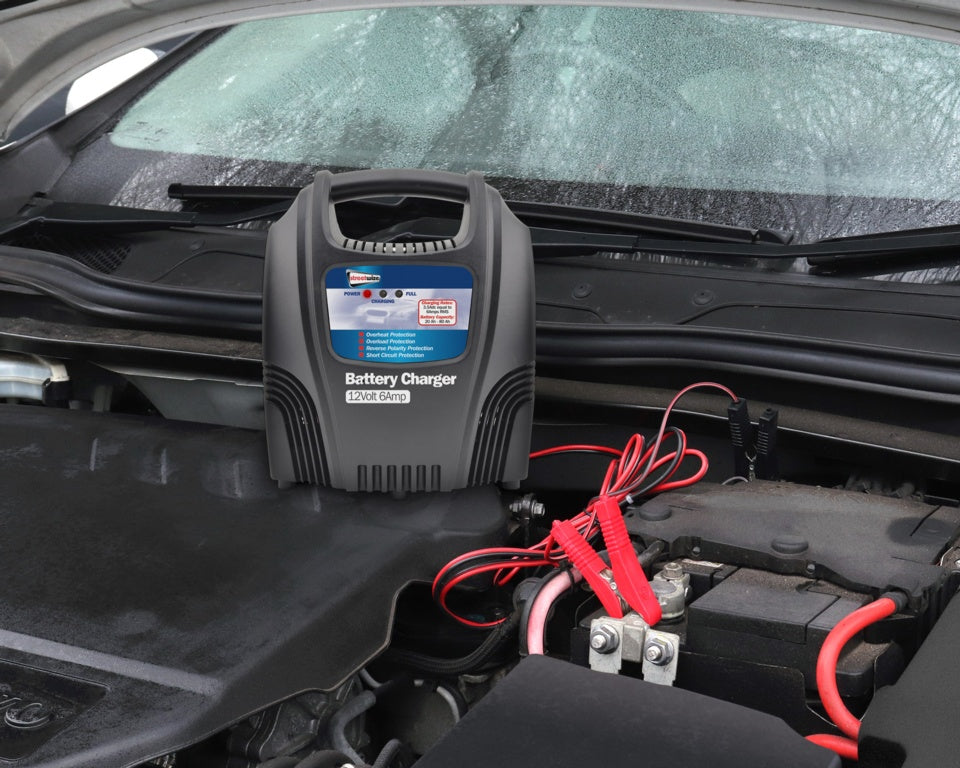 Streetwize Compact Battery Charger 6A 12V – Portable Vehicle Battery Charger