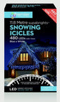 Premier Snowing Icicles With Timer Blue & White - 480 LED
