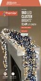Premier 960 LED Multi Action Clusters Brights With Timer - White/Warm White /Green Cable