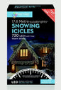 Premier Snowing Icicles With Timer Warm White - 720 LED