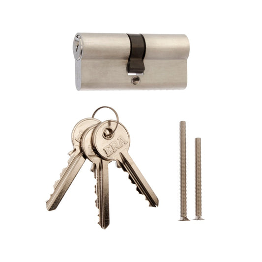 ERA Euro Double 6 Pin Cylinder 50/50 Satin & Brass Clam