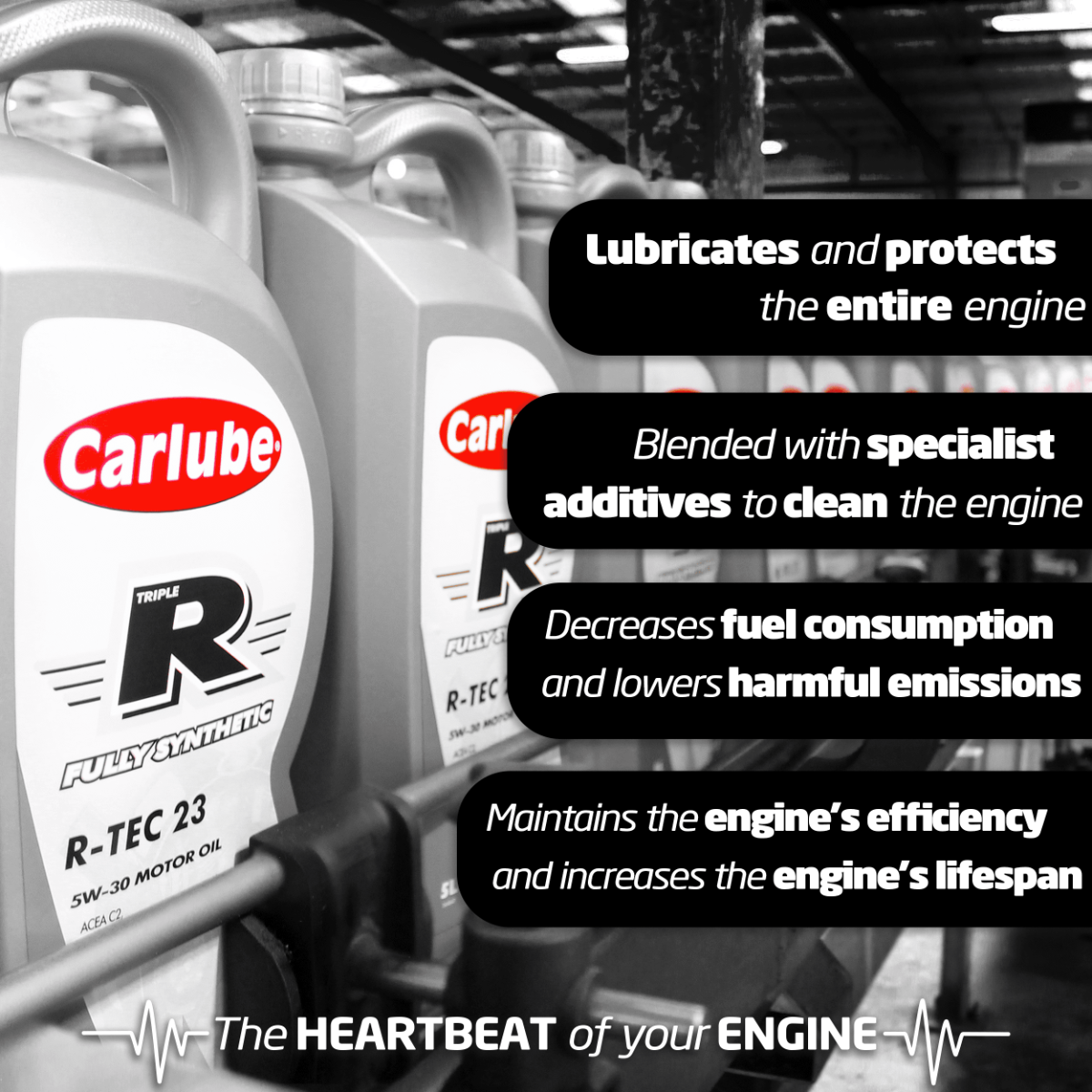 Carlube Triple R 0W-20 C5 V Fully Synthetic Engine Oil R-TEC 2 1L KCZ001