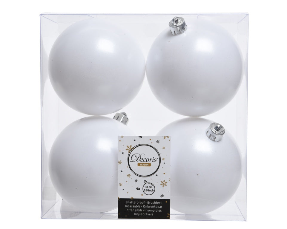 Kaemingk Shatterproof Plain Baubles - 10cm Warm White