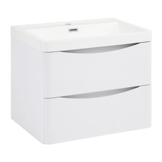 Ocata Gloss White Wall Hung Drawer Basin Unit