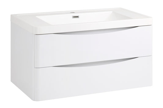 Ocata Gloss White Wall Hung Drawer Basin Unit