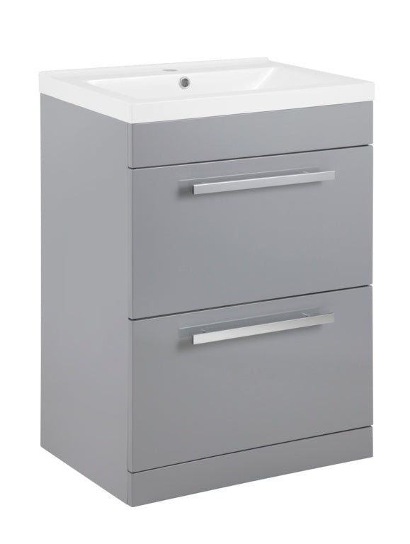 Avalon 2 Drawer Grey Basin Unit