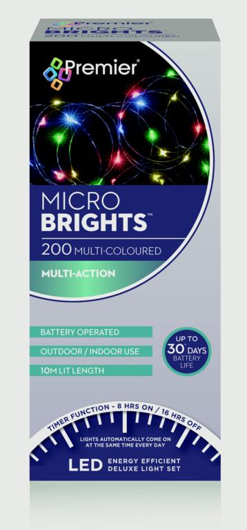 Premier Multi Action Battery Operated Microbrights - 200 LED Multi