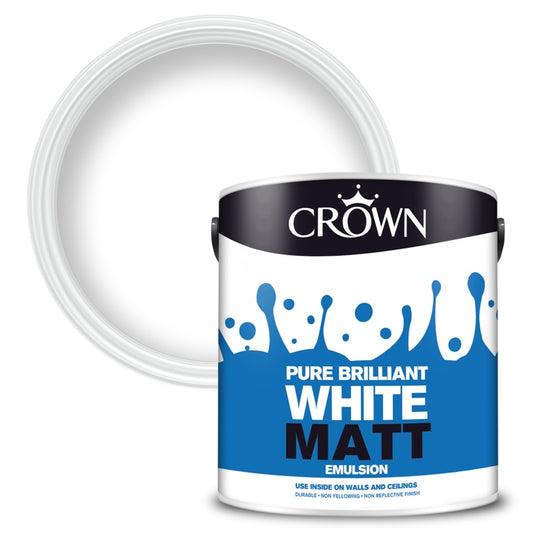 Crown Non Breatheasy Matt Emulsion 2.5L Pure Brilliant White