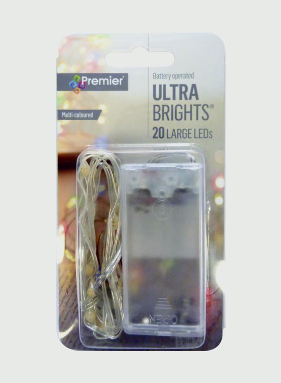 Premier Indoor Ultrabrights Large Lights - 20 LED Multi