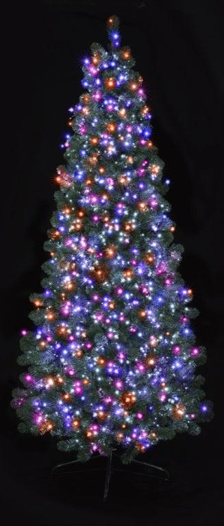 Premier 1000 LED Multi Action Treebrights With Timer - Rainbow/Green Cable