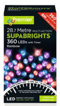 Premier 360 LED Multi Action Supabrights With Timer - Rainbow/Green Cable