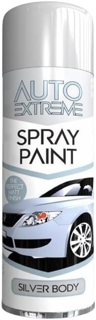 Auto Extreme Silver Body Spray Paint 250ml – Fast Dry Multi-Surface Aerosol Paint