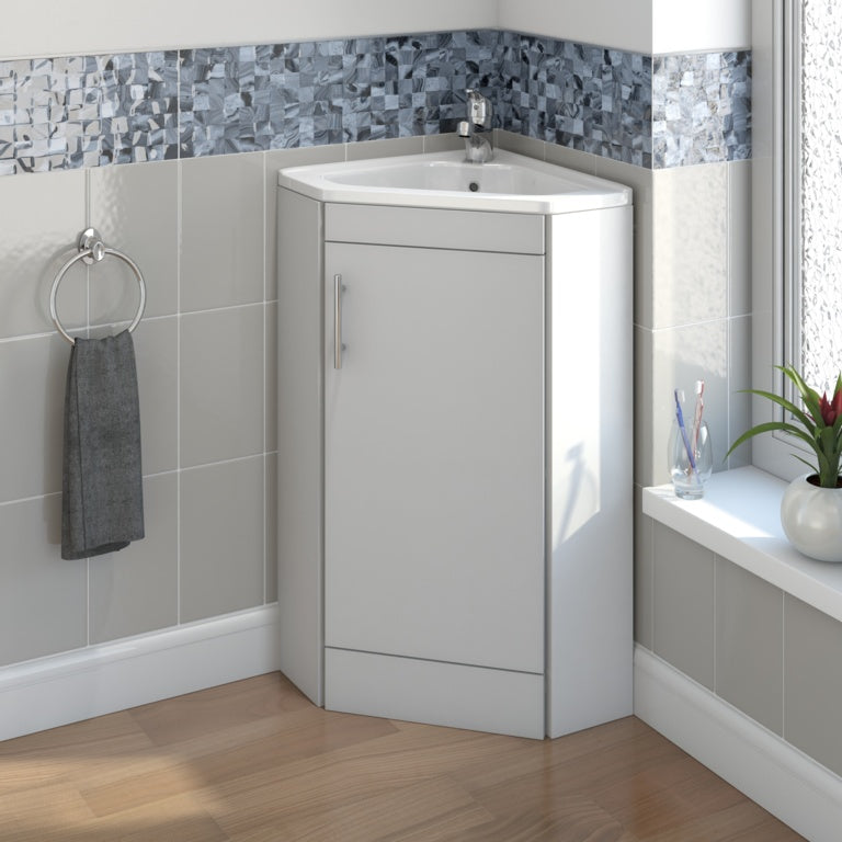 Rydal Freestanding White Corner Vanity Unit