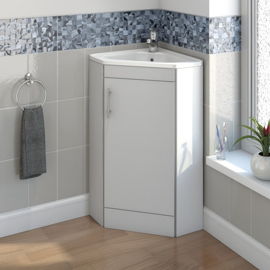 Rydal Freestanding White Corner Vanity Unit