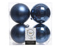 Kaemingk Shatterproof Plain Baubles Pack 4 - 10cm Matt Night Blue